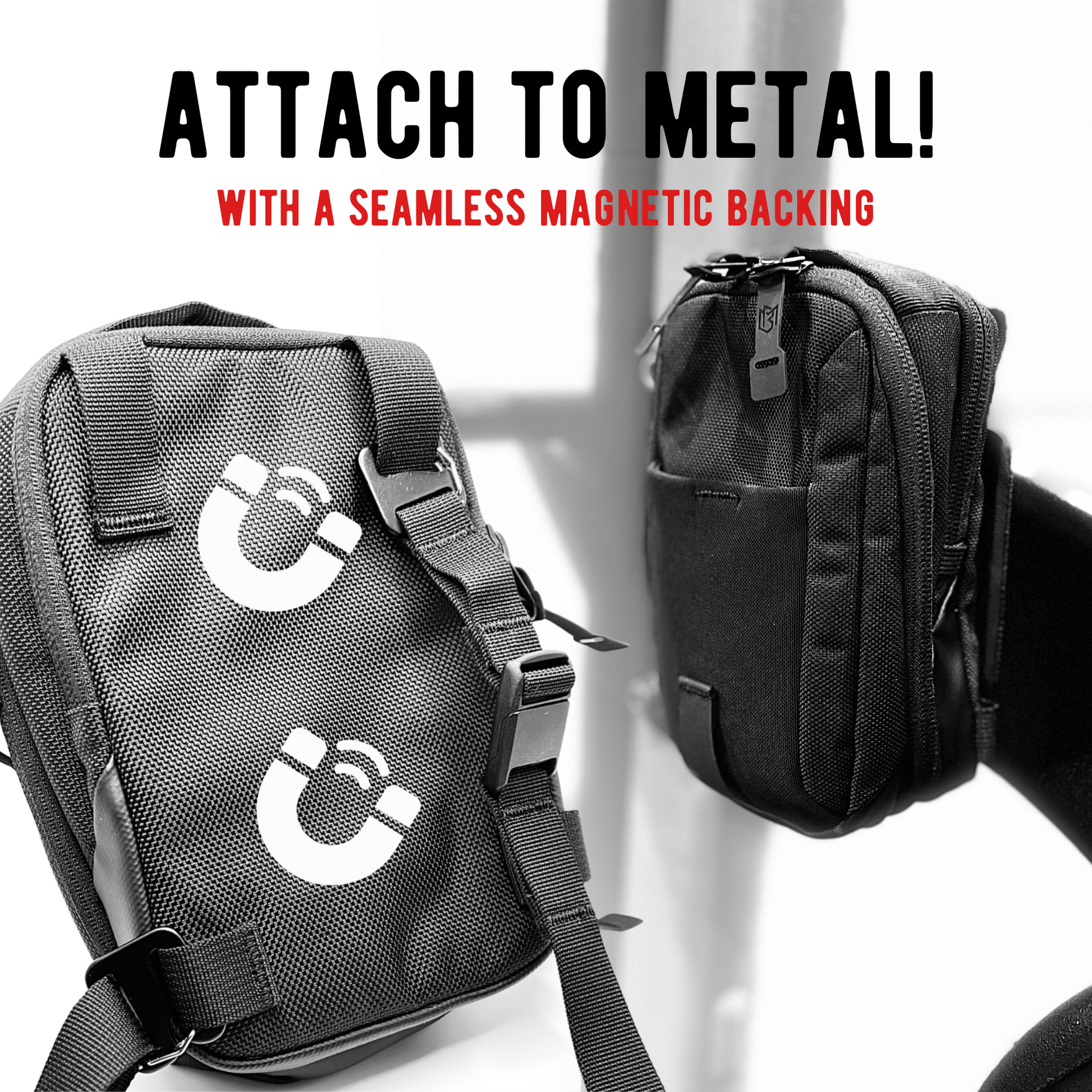 At the gym or on the go use the Magnetic Bottle Bag to attach to any s